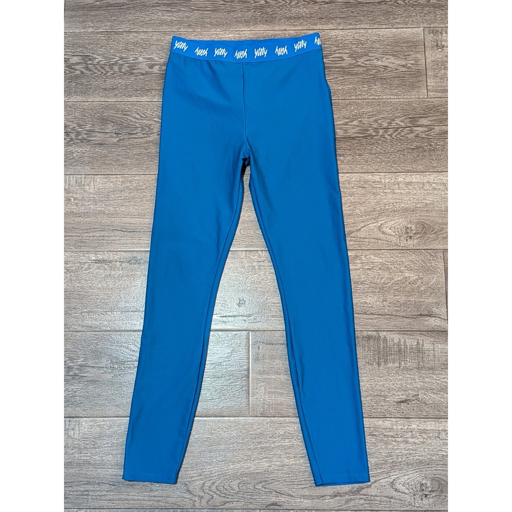 Yitty by Lizzo Women Blue High Waisted Logo Waistband Leggings Size M LG2250592